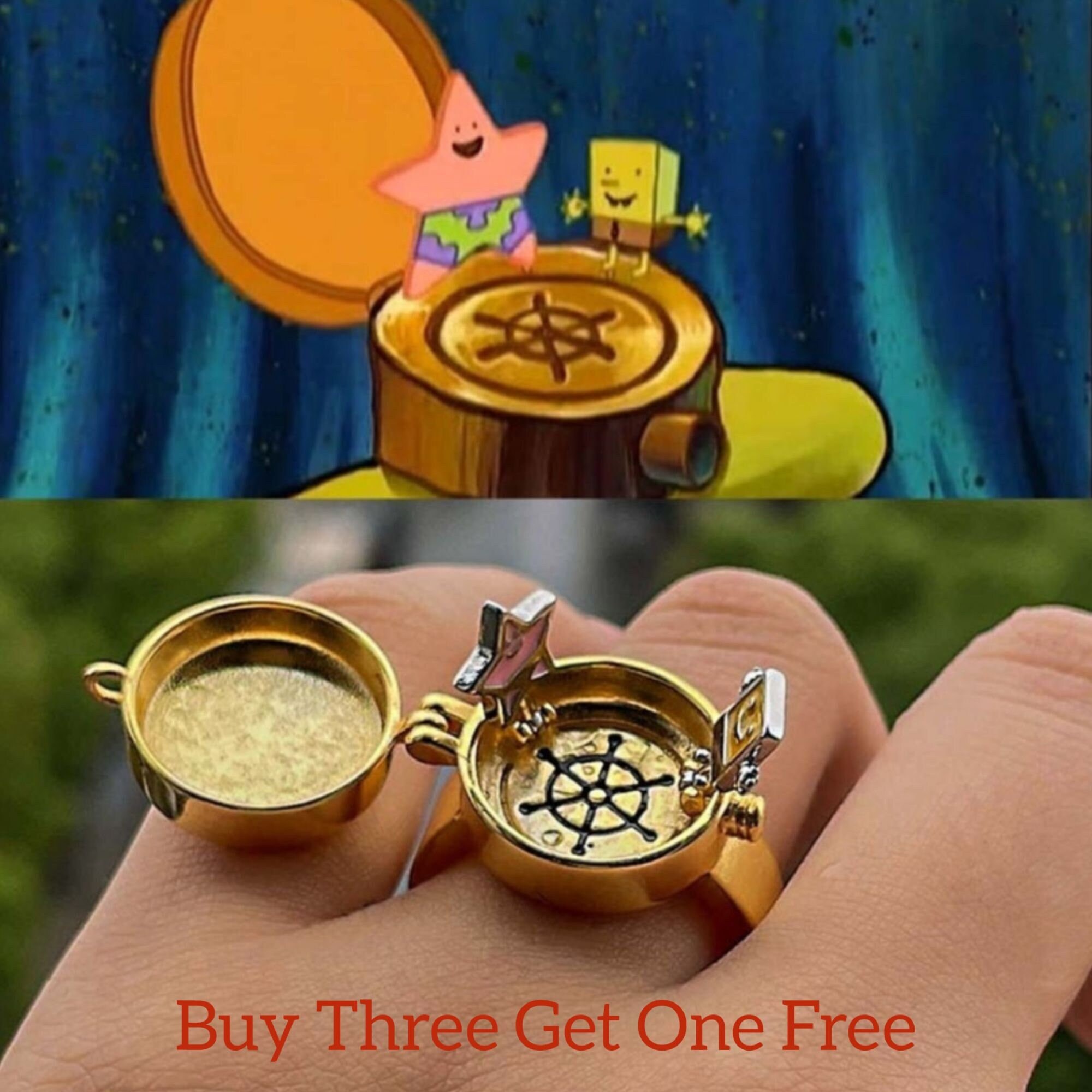 Sponge-bob BFF Ring Patrick BFF Ring Sponge-bob Cosplay - Etsy