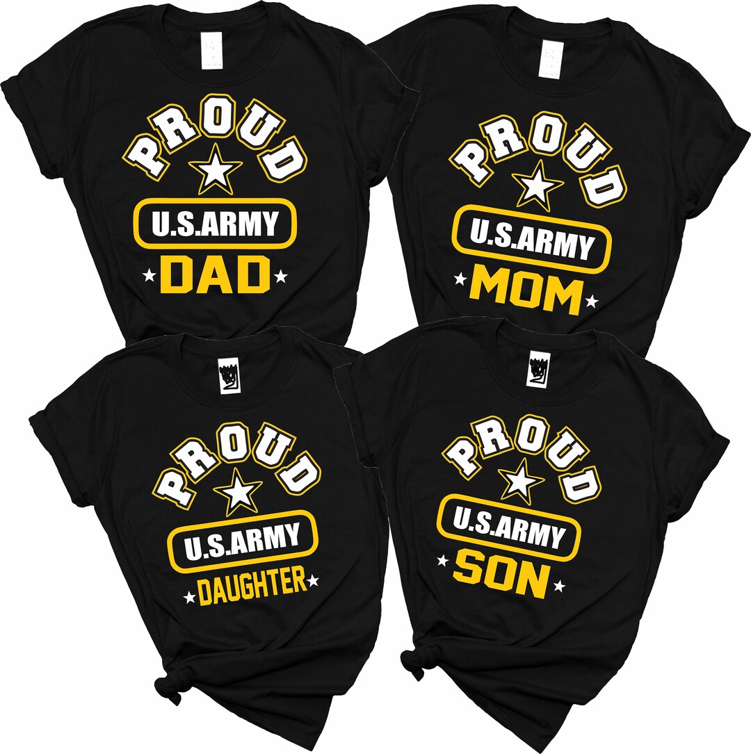 Proud U.S. ARMY Family T-shirts All Family Member Custom Name Tees, T