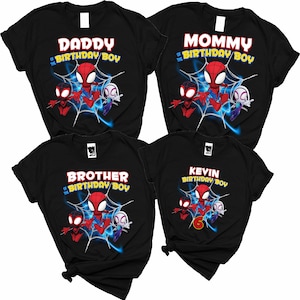 Spidey Birthday Boy Shirt, Spider BirthdaySpiderman Version  Family Matching Birthday  tee Shirt