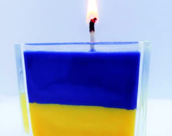 UKRAINIAN FLAG COLORFUL Candles, Cute Candles, Scanted Jar Candle Has A Beautiful Fragrance, Making It A Unique And Trendy Candle