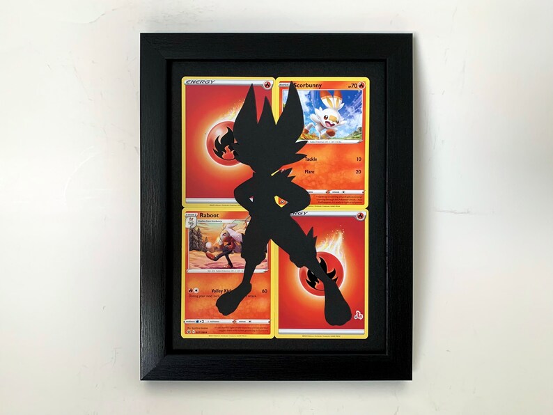 Cinderace Silhouette Pokémon Frame Cinderace Art Pokémon Wall Art Nerdy