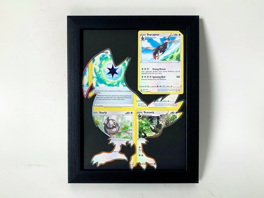 Staraptor Pokémon Card Frame Energy Card Silhouette Pokemon Wall Art