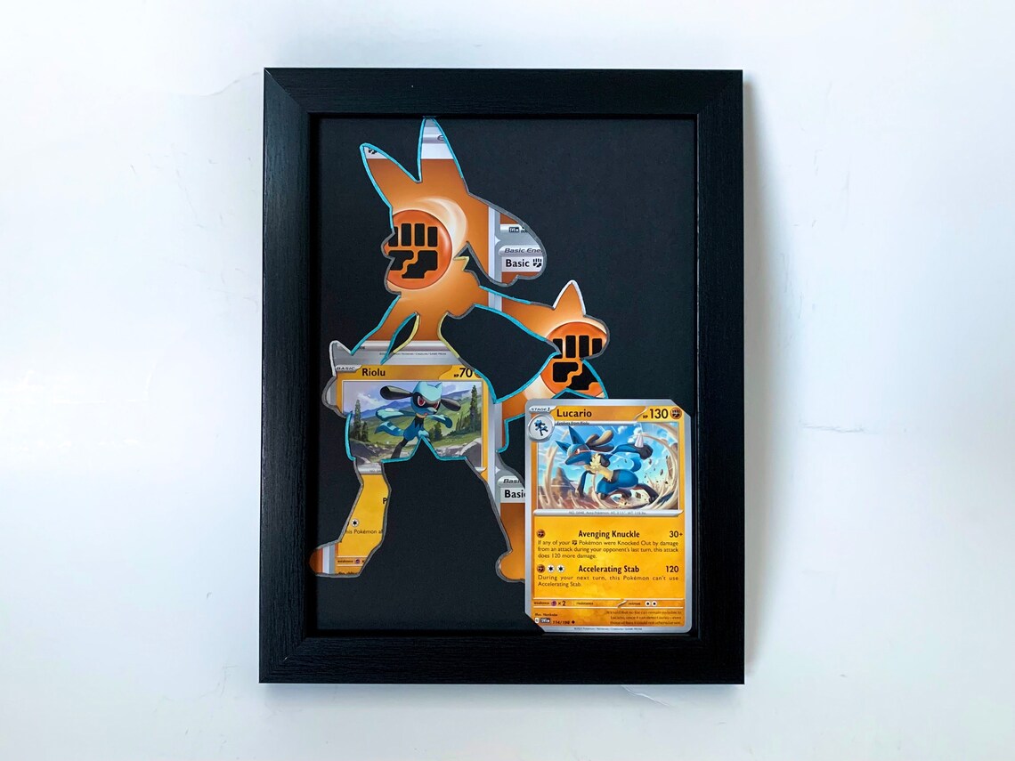 Lucario Pokemon Card Frame – Pokemon Art - Framed for Table Top or Wall ...