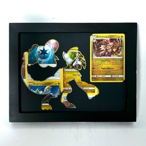 Kommo-o Pokemon Card Frame - Kommo-o Silhouette - Kommo-o Art - Kommo-o Gift - Kommo-o Frame - Pokemon Art - Pokemon Frame - Metallic Ink