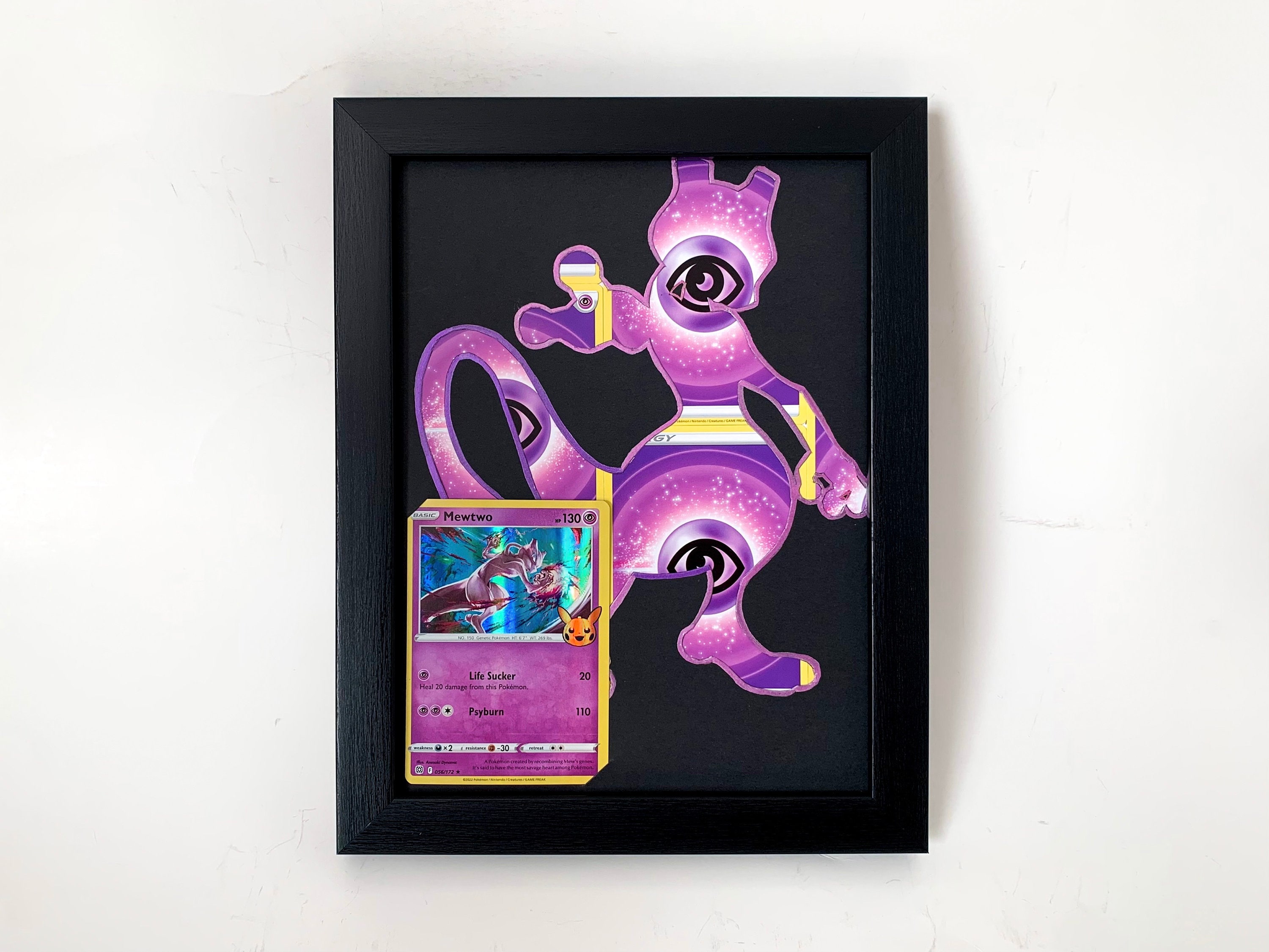 mewtwo pokemon card full art Mewtwo Pokemon Card Frame – Pokemon Art - Framed for Table Top or Wall -  Gift