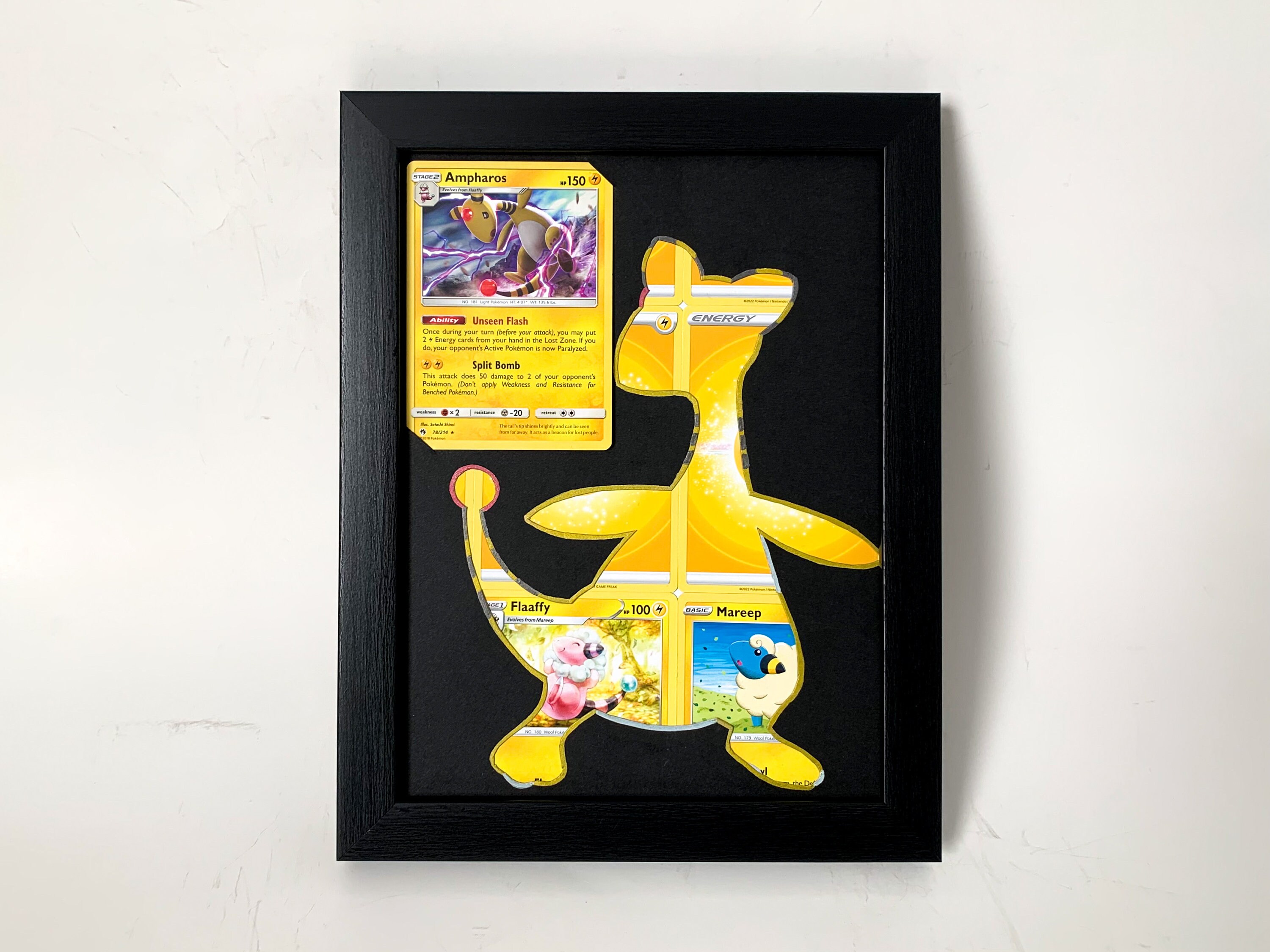 Ampharos Evolution Line Pokémon Card Frame Pokemon Silhouette Genuine