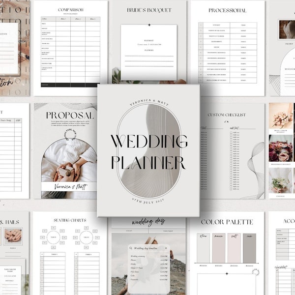 170+ Pages Wedding Planner Template For Canva, Editable Planner, Wedding Itinerary, Digital Wedding Planner, Plan Bundle, Planning Book