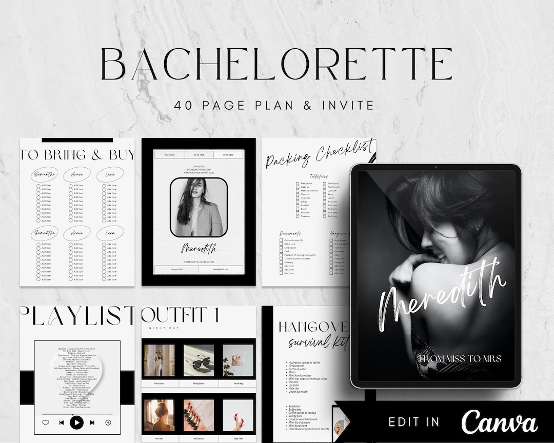 40 Pages Ultimate Bachelorette Weekend Planner &amp; Itinerary ...