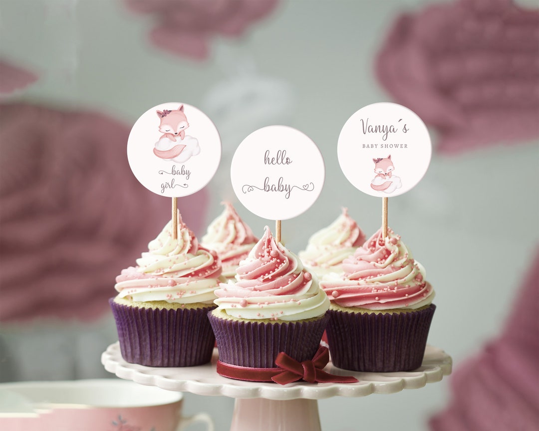 Baby Shower Cupcake Toppers Templates Printable Cupcake - Etsy