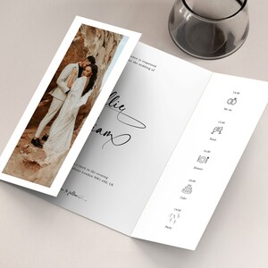 Gatefold Wedding Invitation Template With Photo Minimalist - Etsy