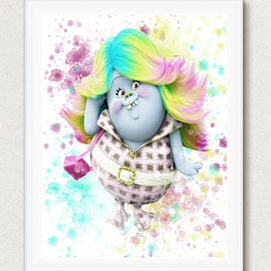 Trolls Bridget Lady Glitter Sparkles & Poppy Troll Figures