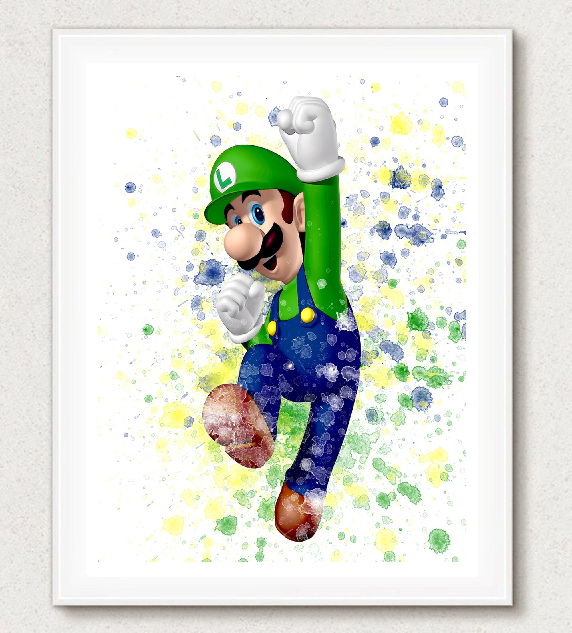 Super Mario Print, Luigi Print, Super Mario Decor, Luigi Poster, Luigi ...