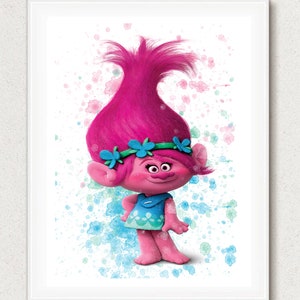 Trolls World Tour I Queen Poppy I Character Downloads I Wall Art I Rainbow  Colored Background - Etsy