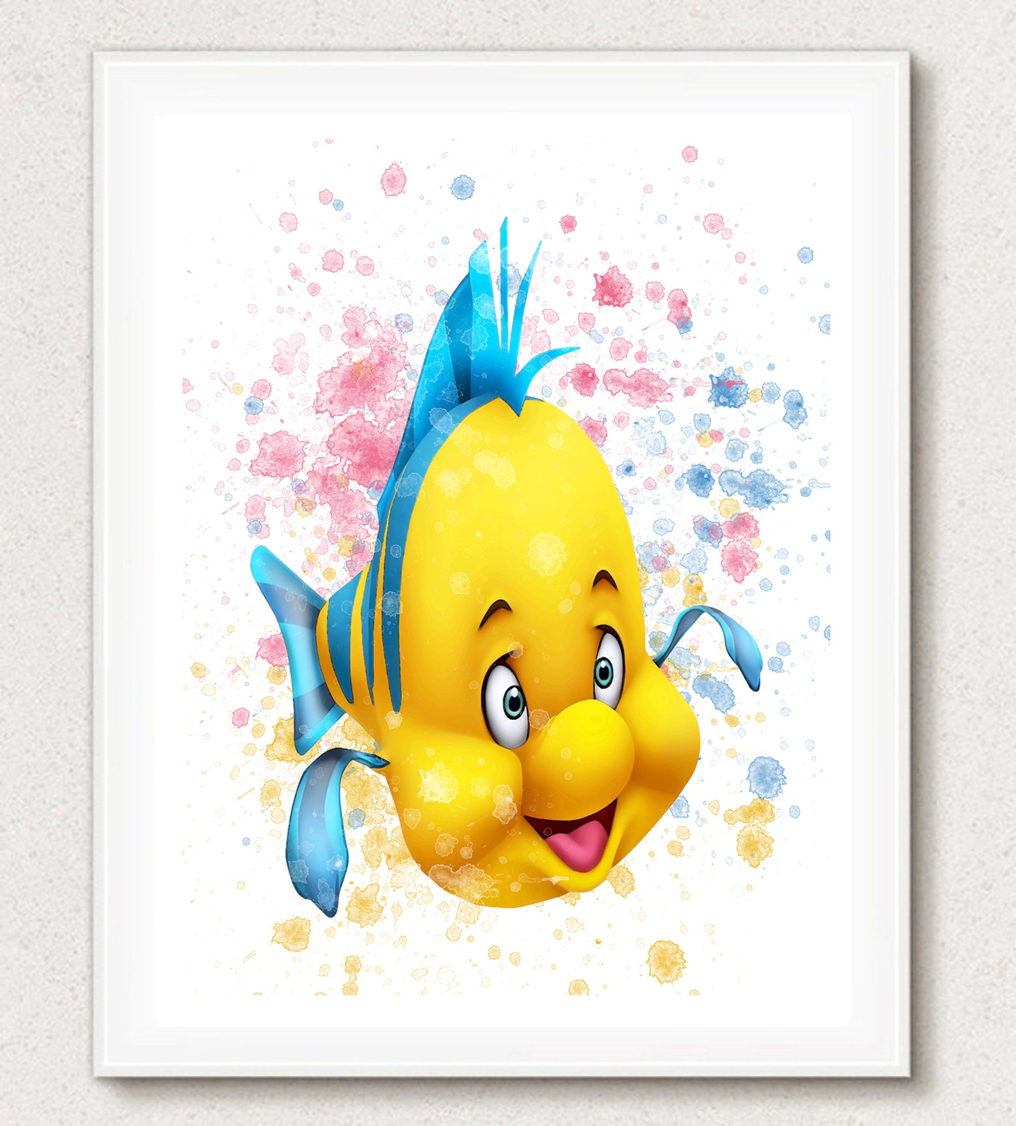 Flounder Print, Flounder Printable, Nursery Printable, Little Mermaid