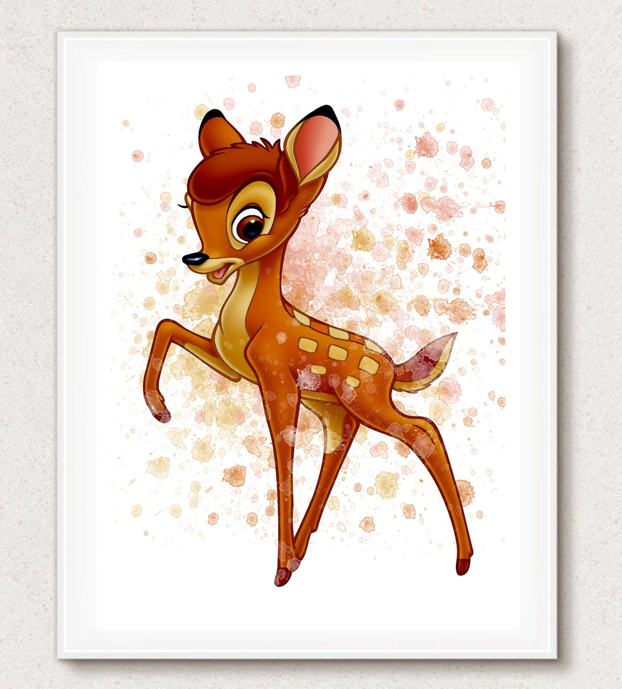 Poster, Bambi Disney Watercolor Bambi Bambi, Watercolor, Shower, Etsy Print, Party, Bambi Birthday Bambi - Disney Baby Print, Bambi Disney