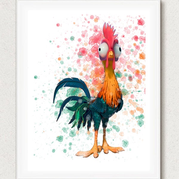 Hei Hei Print, Hei Hei Poster, Hei Hei Gift, Moana Decor, Moana Nursery Art, Moana Art, Moana Poster, Moana Gift, Disney Birthday