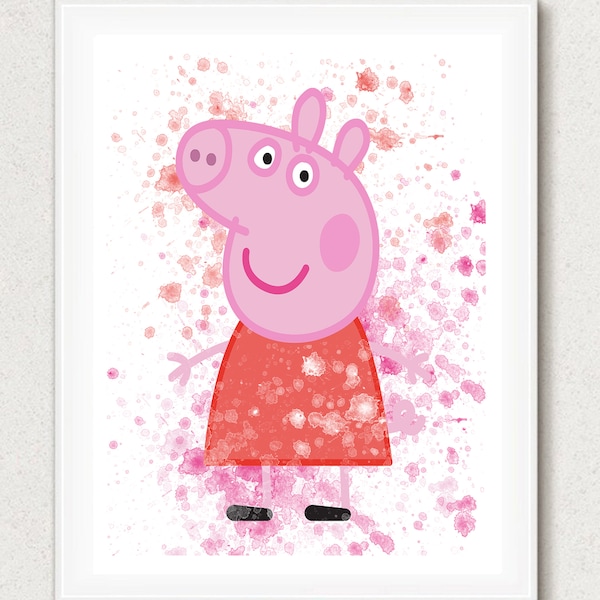 Peppa Pig, Peppa Pig Print, Peppa Pig Poster, Baby Room Poster, Nursery Art, Kids Room Wall, Peppa Pig Decor, Kids Room Decor, Nursery Decor