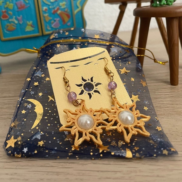 Pendientes/Collar Rapunzel Punzie del Sol Estrella de Enredados Tangled