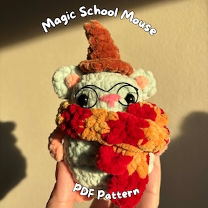 Magic School Mouse CROCHET PATTERN - Wizard and Witch, Crochet plushie