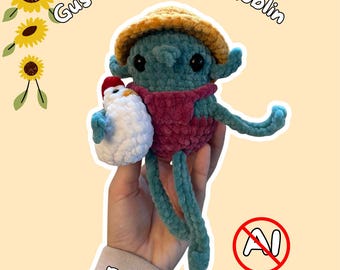 Gus the Farmer Goblin CROCHET PATTERN (No-Sew Body), Crochet plushie/toy