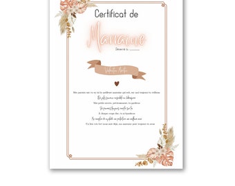 Certificat Parrain/Marraine