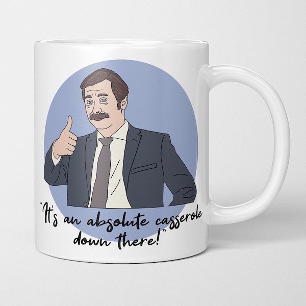 Mike Wozniak, It's An Absolute Casserole Down There, Mike Wozniak Mug, Mike Wozniak Taskmaster, Taskmaster Mug, Funny Taskmaster Mug