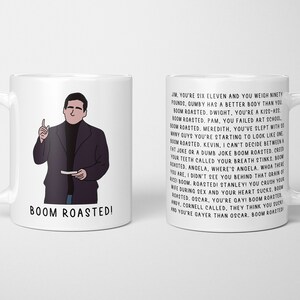 Boom Roasted Mug the Office Boom Roasted Michael Scott Boom - Etsy UK