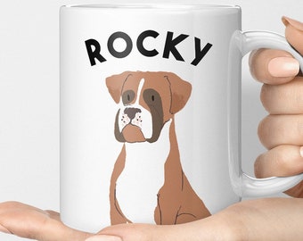 Boxer Mug, Boxer Dog Gifts, Custom Boxer Mug, Boxer Dog Mum, Dad, Gift For Boxer Owners, Custom Dog Mug UK, Brown Boxer, Personalised Mug