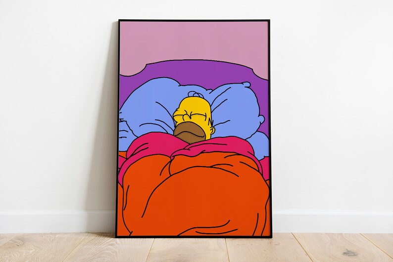 Homer Cozy in Bed Homer Big Toasty Cinnamon Bun Meme Etsy UK