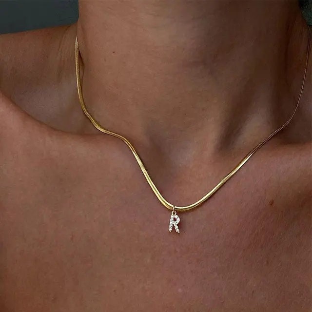 Gold filled deals initial necklace