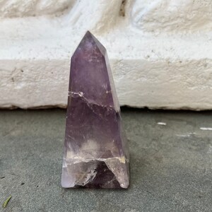 Amethyst Crystal Obelisk Tower: Spiritual Protection Stone (3.5" x 1 1/2")