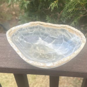 Handcrafted Onyx Crystal Bowl - Natural Polished Stone Decor for Altar, Table & Home,  V-4