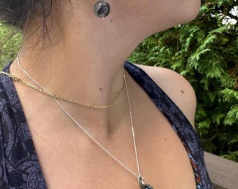 Black Rutilated Quartz Necklace & Earring Set | Sterling Silver Jewelry | Gemstone Gift