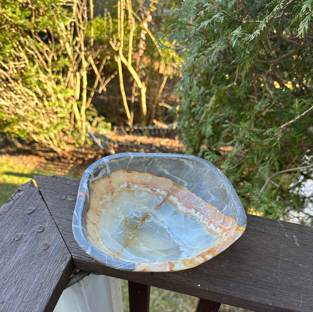 Onyx Decorative Bowl, Onyx Stone Bowl, Gemstone Bowl, Natural Stone
