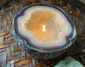 Crystal Geode Candle, Crystal Candle, Infused Candle, Intention Candle, Healing Energy Candle