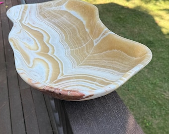 Aragonite Crystal Bowl | Natural Stone Decor | Decorative Centerpiece Bowl