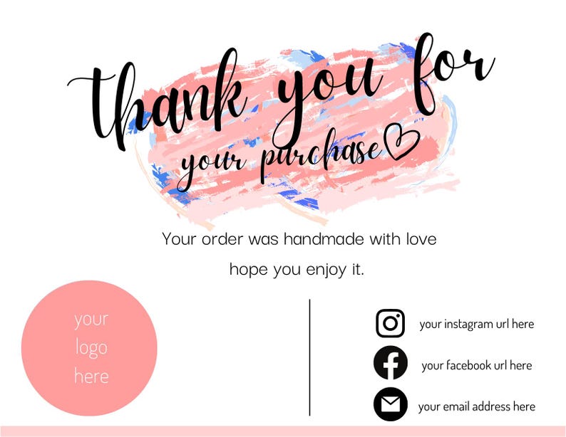 Editable Thank You Card Template for All Business Owners (digital ...