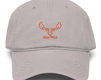 Stay Wild Embroidered  Hat - Garment washed baseball cap