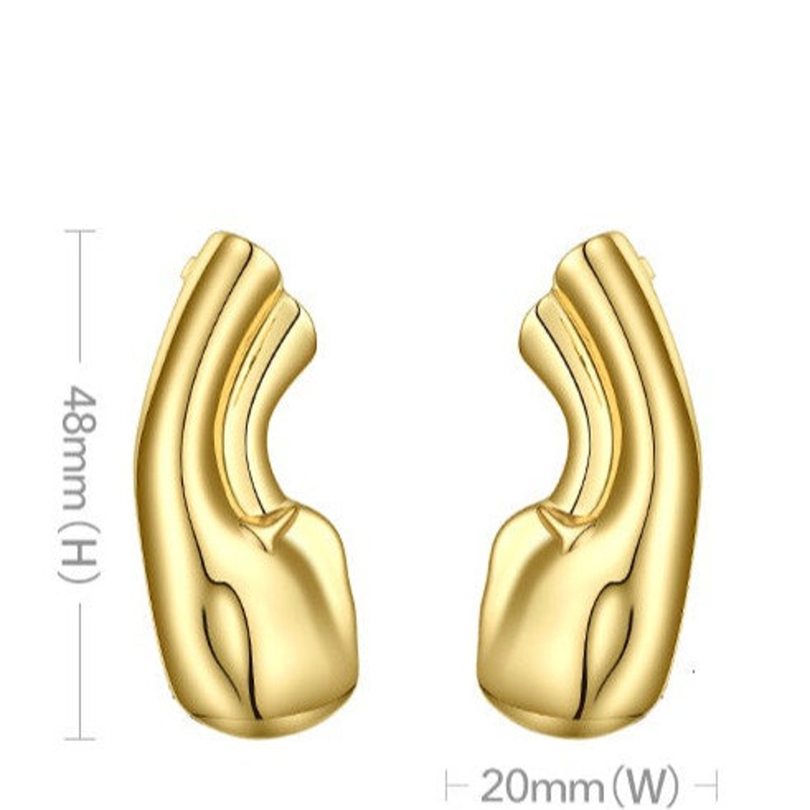 GOLD EAR CUFF Cuff Wrap Earrings Minimalist Irregular Clip Etsy