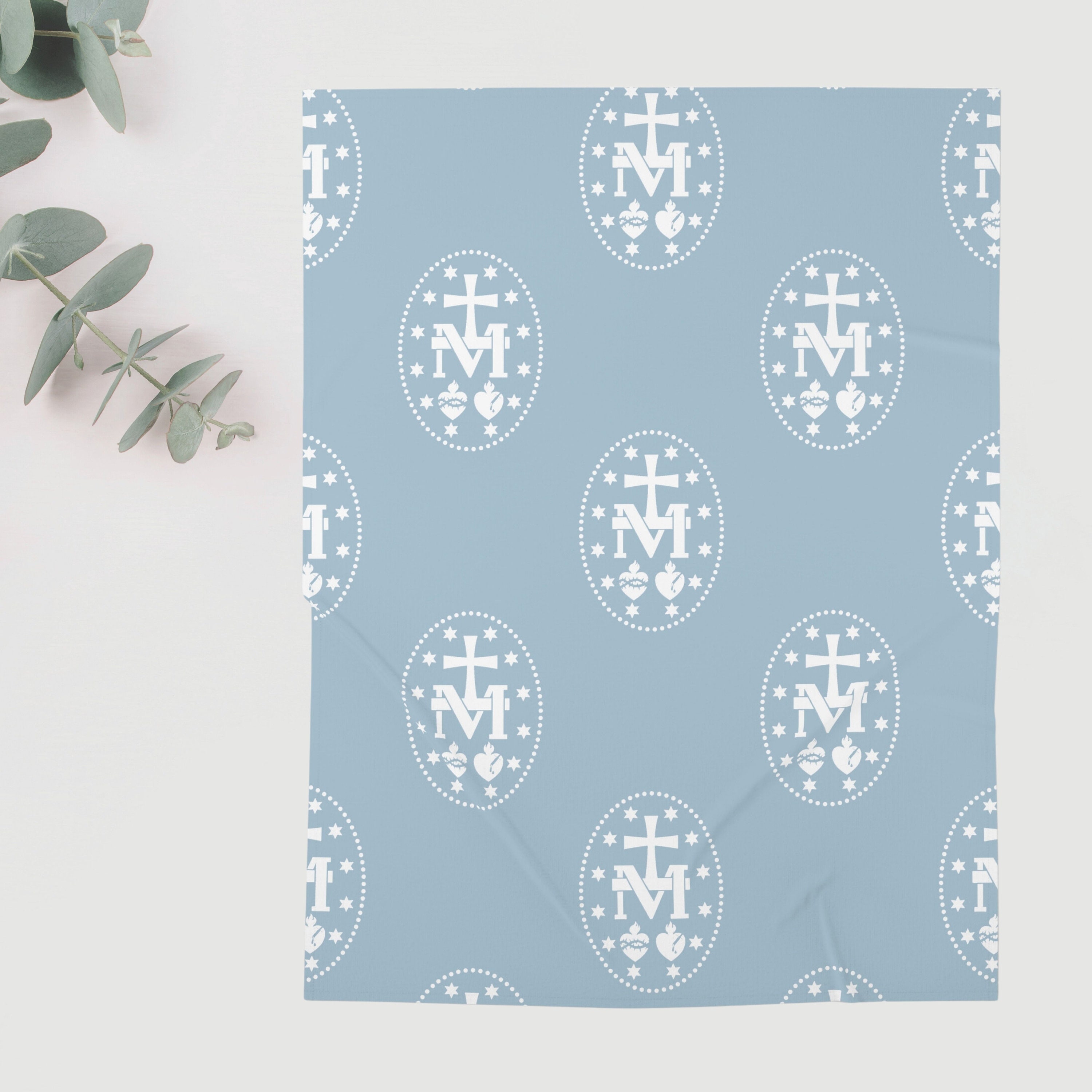 Miraculous Medal Catholic Baby Swaddle, Catholic Blanket, Catholic Baby