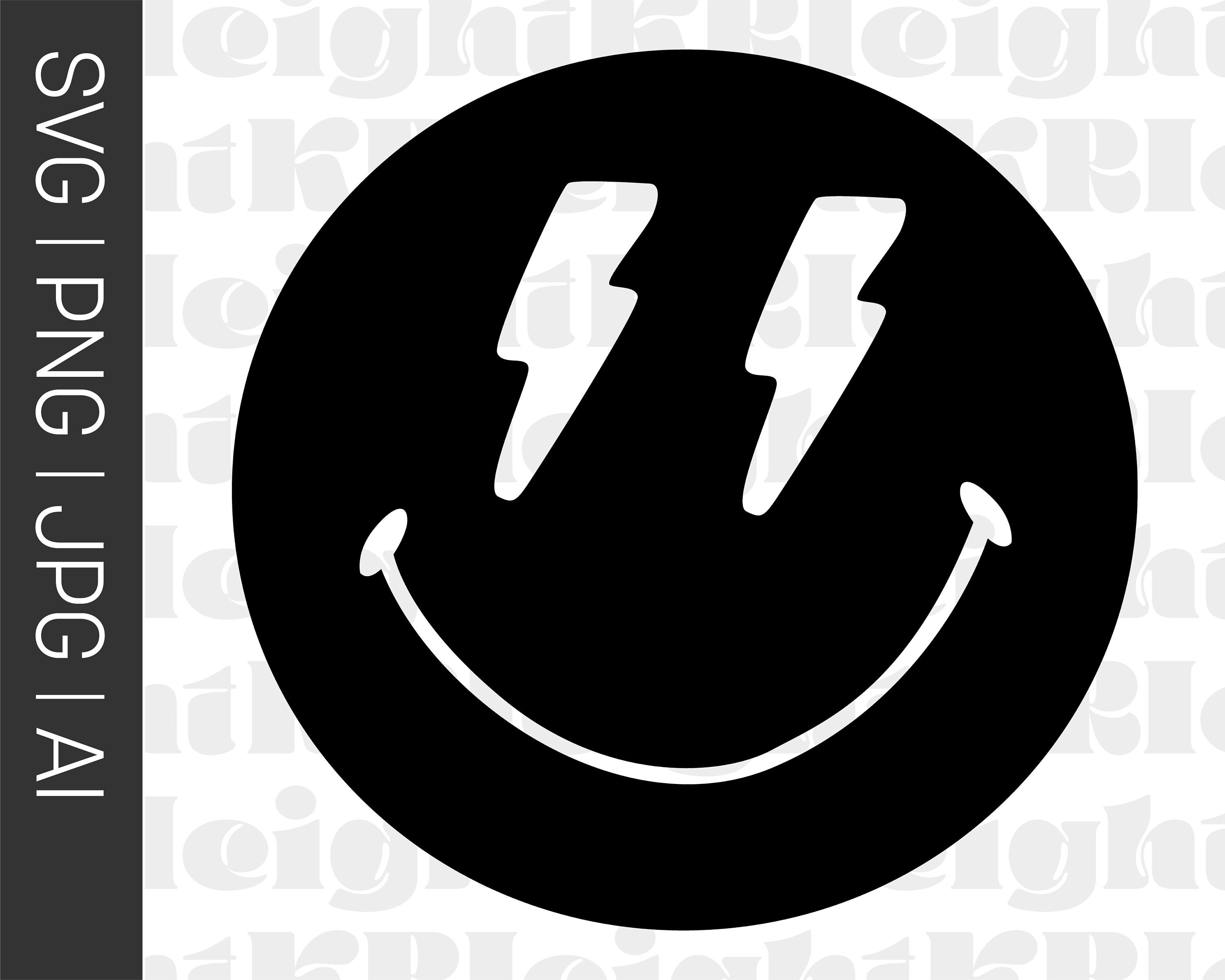 Lightning Bolt SVG Lightning Bolt Svg Files Smiley Face Svg Etsy Denmark