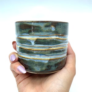 Handmade Ceramic Mug - Japanese Tea Cup - No handle ceramic cup - Stoneware Rustic Pottery Mug