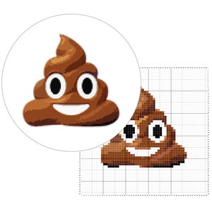Poo Emoji Cross Stitch Pattern
