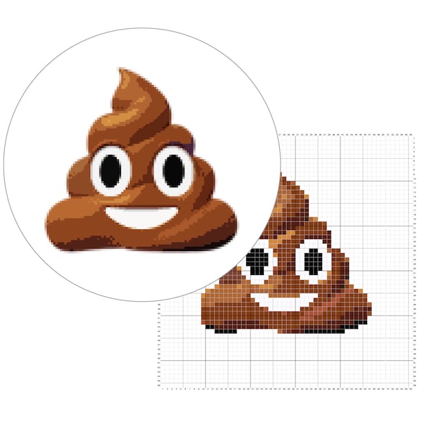 Poo Emoji Cross Stitch Pattern