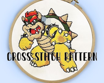 PDF Super MARIO ~ BOWSER Jr Counted Cross Stitch Pattern Chart - Etsy