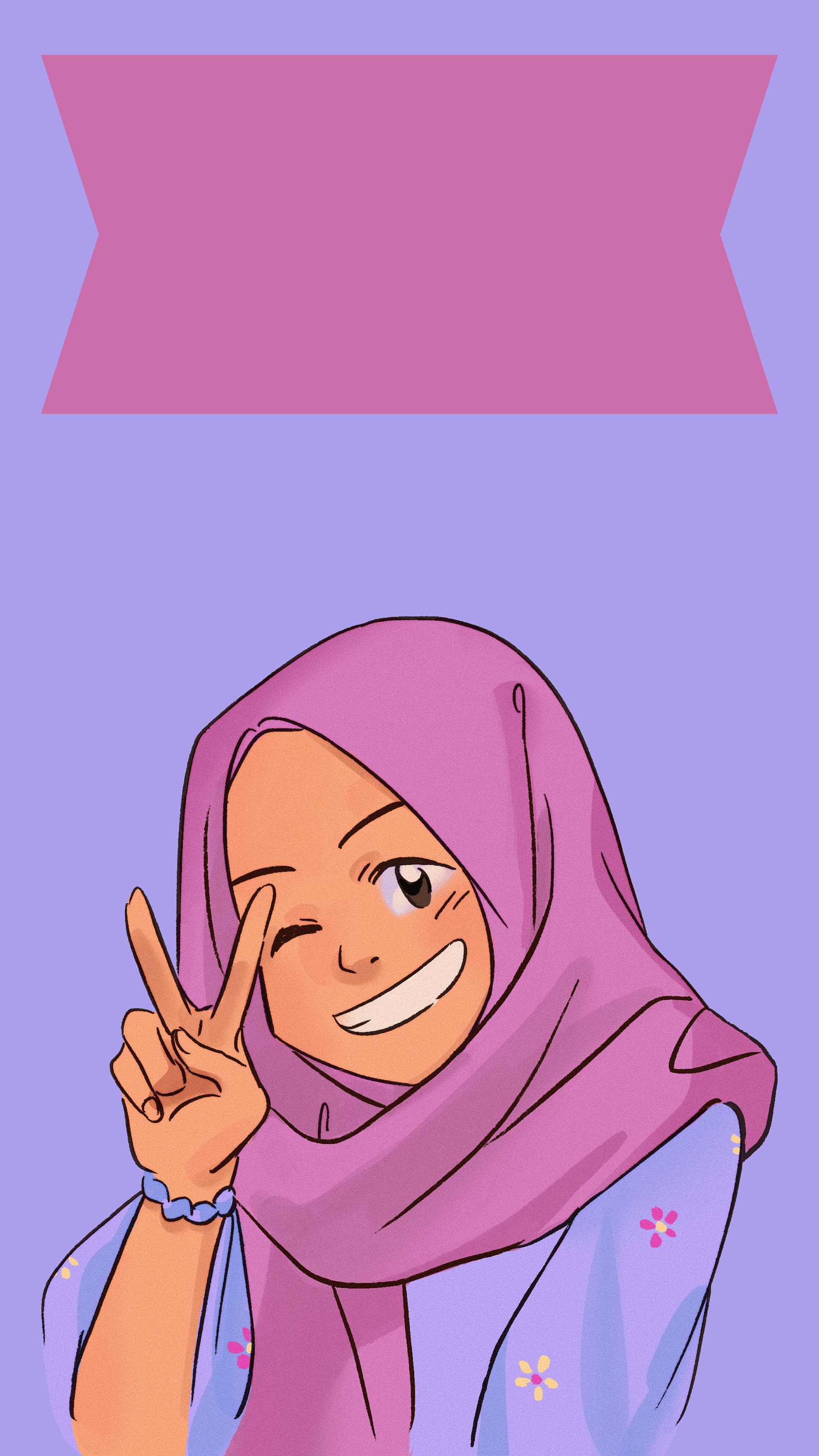 Beautiful and cute hijab girls cartoon pic for wallpapers and