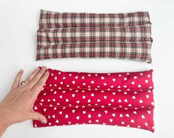 XL Organic Hot Cold Pack - Extra Large Flax Microwaveable Heating Pad - Rice Freezer Cold Pack - Long and Wide for Lower Back Pain Relief