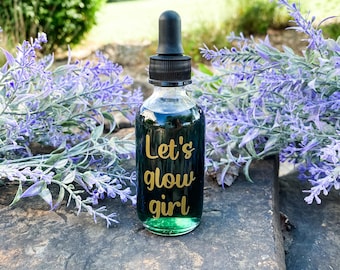 Suero facial iluminador, aceite natural para el cuidado de la piel con tanaceto azul, incienso y vitamina E, aceite facial botánico hidratante.