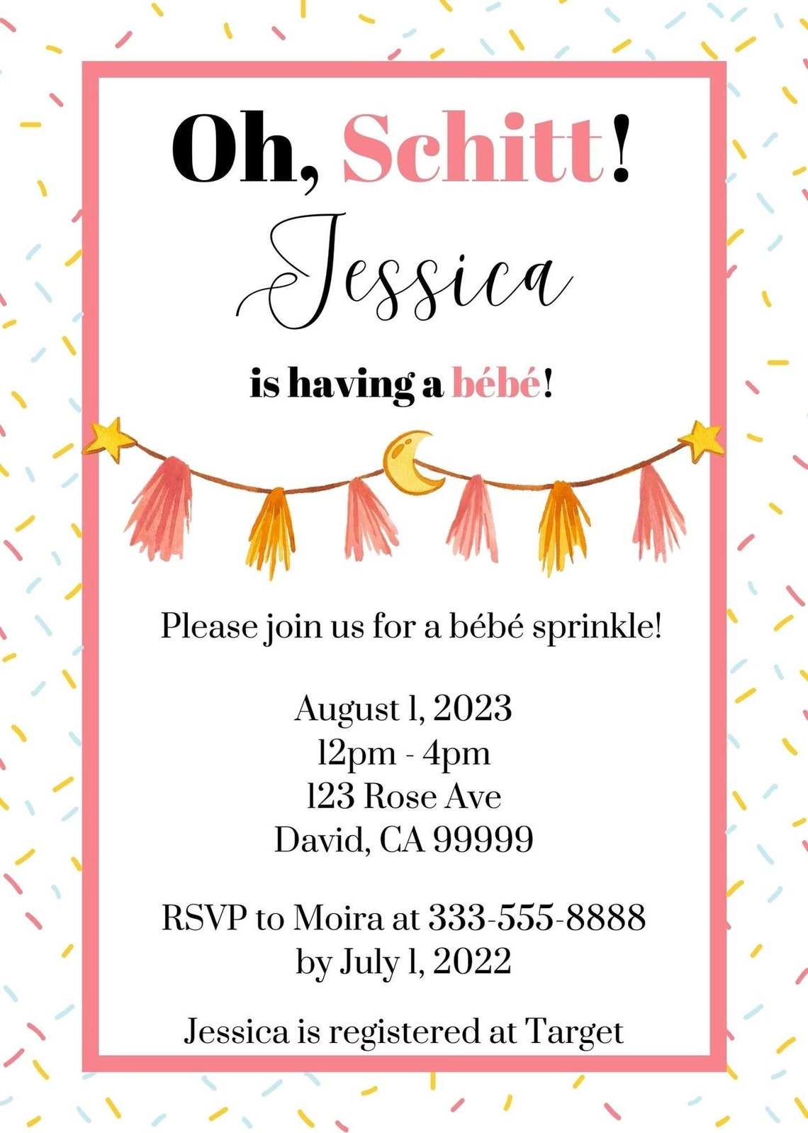 Schitt's Creek Theme Baby Sprinkle Invite Instant Download Customizable Etsy