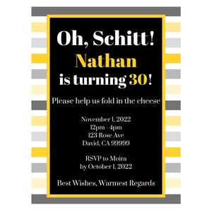 Schitt&#39;s Creek Theme Birthday Party Invite || Customizable || Download